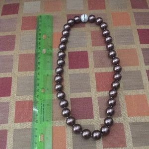 Deep brown beaded 9” necklace